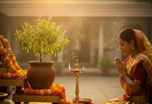 हर शाम तुलसी माता की आरती करने से घटती है चिंता, बढ़ती है खुशियों और शांति की लहर